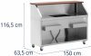  Mobilna stacja barmańska - komora na lód i uchwyt na butelkę - lada 150 cm o wyglądzie drewna - Royal Catering 10013322 RCMBS-150